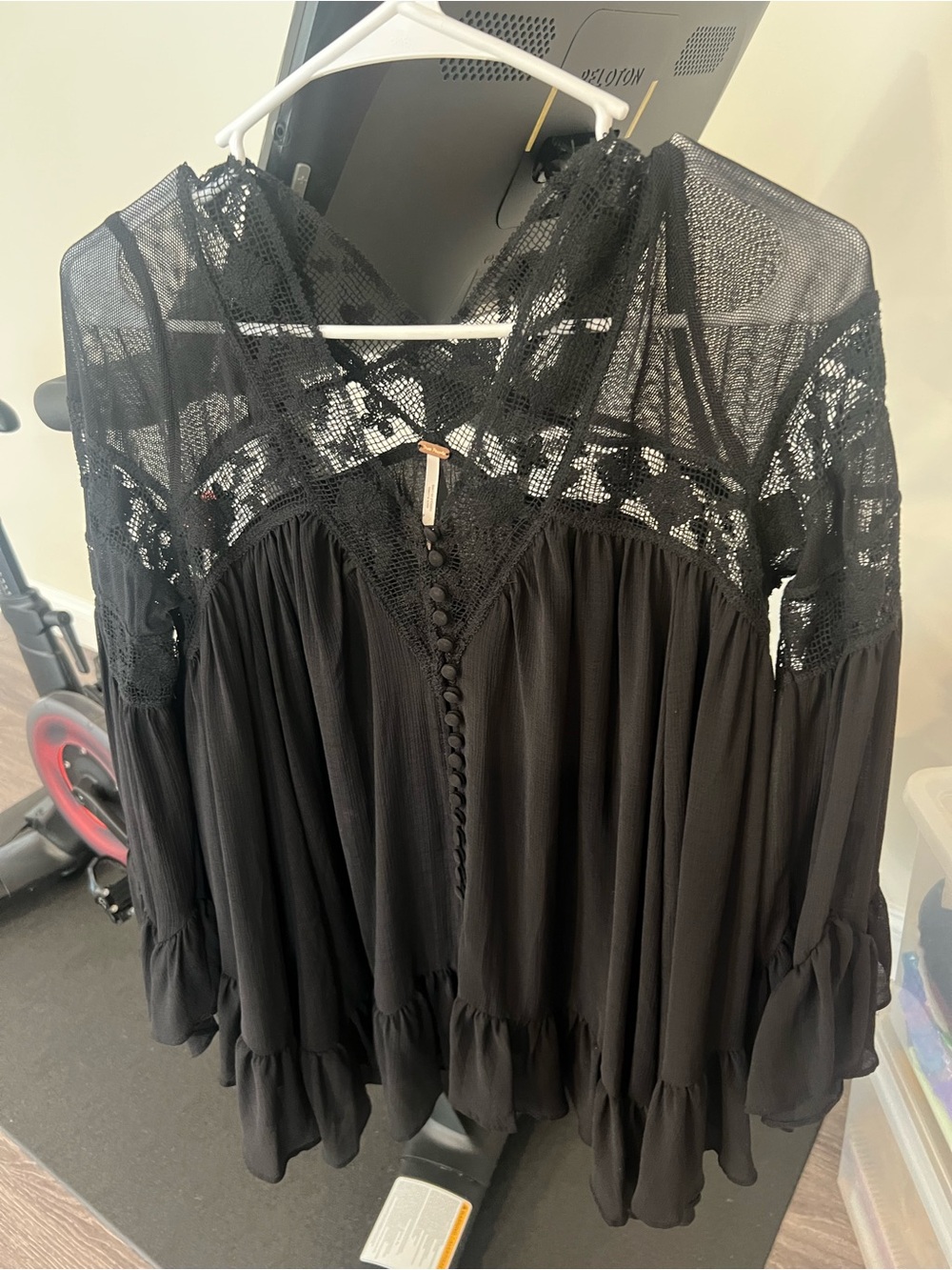 Free people black blouse XS